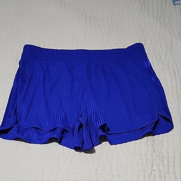 Nwot Adidas Aeroready Blue Ribbed Athletic Shorts Size XL - Picture 1 of 8